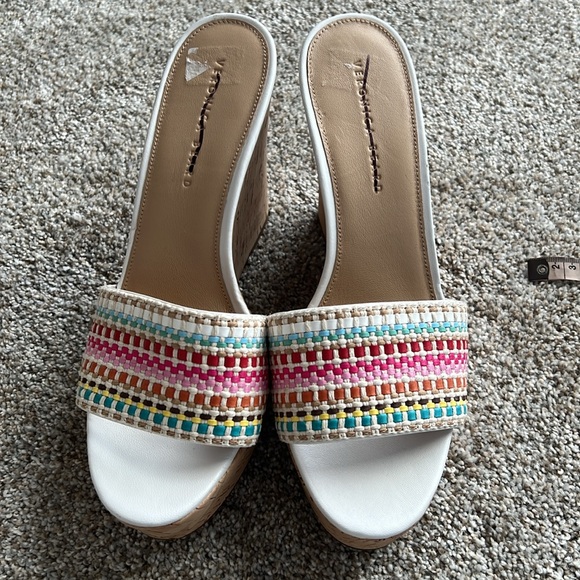 Veronica Beard Dali Woven multi color wedge sandals shoes women size 11 M NWOB - Picture 3 of 9